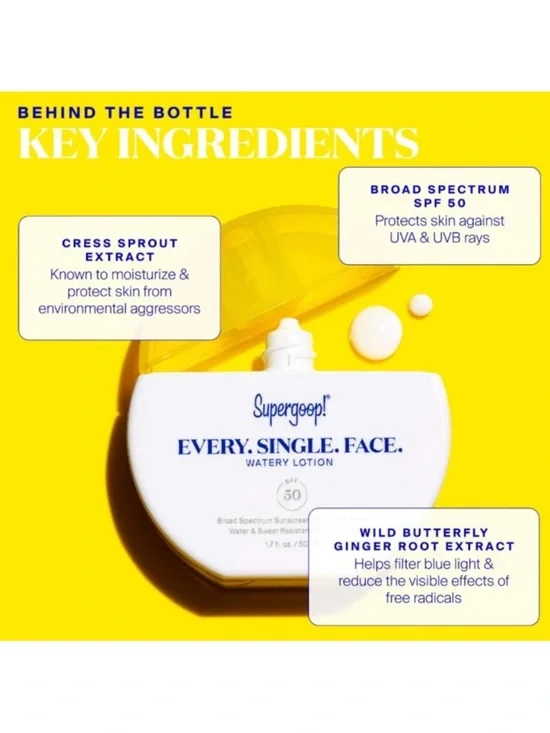 Supergoop! Every. Single. Face. Watery Lotion Sunscreen SPF 50, 1.7 fl oz/ 50 ml - Picture 6 of 13